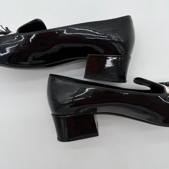 Saint Laurent Elegant Patent Leather Tassel Accents Pumps Women's Size 7 IT 37 - Picture 4 of 8
